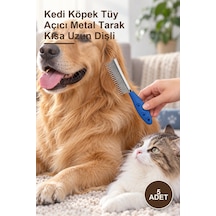 5 Adet Kedi Köpek Tüy Açıcı Metal Tarak Kısa Uzun Dişli