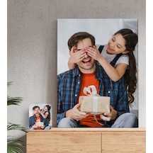 6Renk Kişiye Özel Babalar Günü Hediyesi Fotoğraflı Kanvas Tablo 50X70Cm