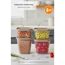 Vizon 4'lü Vakumlu Sızdırmaz Kapaklı Saklama Kabı Erzak Düzenleyici Set 1l, 1,5l, 2l, 2,5l Vizon