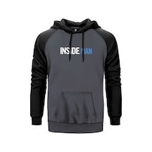 Insade Man Blue Gri Renk Reglan Kol Sweatshirt Gri