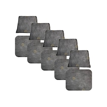 Knsz minder seti 5 li mazlum gri işlemeli kumaş oturma ve sırt tel sandalyesi minderi bir arada