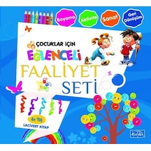 Çocuklar İçin Eğlenceli Faaliyet Seti Lacivert Kitap 4 Yaş Üzeri- Parıltı Yayınları
