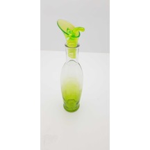 Yeşil renk 500 cc cam şişe kapaklı yağlık