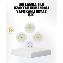 Kablosuz Gün Işığı 3 Lü Led Spot Lamba Kumandalı Çok Renkli 33648709