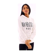 Gugus Basic Kapüşonlu Sweatshirt Beyaz