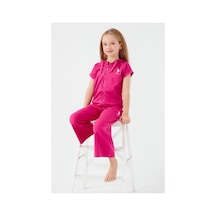 U.s. Polo Assn. Zipper Thread Fuşya Kız Çocuk Kısa Kol Pijama Takım
