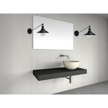 Riolight Retro,rustik,vintage Siyah 1xe27 Metal Duvar Aplik Şapka Siyah