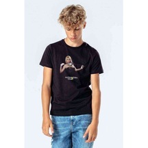 Alexandra Stan Baskılı Unisex Çocuk Siyah T-Shirt