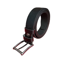 Erkek Kemer Düz Siyah Hakiki Deri Vejetal Dana Derisi 3.5 CM Siyah