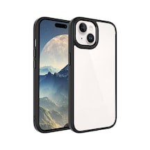 Apple iPhone 15 Plus Uyumlu Krom Kılıf-siyah Siyah Siyah