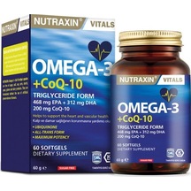 Nutraxin Omega 3 + Coq-10 60 Yumuşak Kapsül