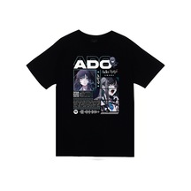 Ado Japon - K-pop - Rock - Müzik Baskılı Unisex %100 Pamuk Siyah T-shirt SIYAH