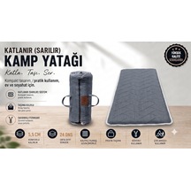 Zish Tekstil Flexı 5 Cm 90x200 Katlanır Kamp Yatağı Karavan, Misafir Ve Anne Yanı Yatağı Gri