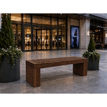 Modern Ahşap Geçmeli Oturma Bench Ceviz Renk .