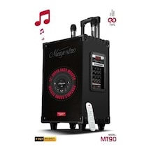 Powerway Mt90 Şarjlı Çift Mikrofonlu Hoparlör Karaoke Sistemi Taşınabilir Amfi Bluetooth Hoparlör