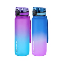 Uzspace 2'li Tritan Matara Seti 800 Ml Çift Renk Softtouch Ff Collection Tritan Su Matarası Mormavi-mavipembe