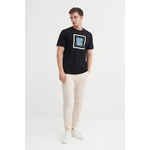 Cazador 4117 Bisiklet Yaka T-shirt Siyah