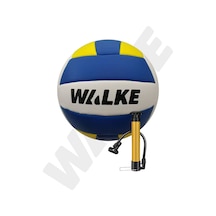 Walke Premium Dikişli Voleybol Topu Pompa Hediyeli Mavi - Sarı