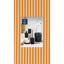 Modern 6 Parça Banyo Seti Çöp Kovalı Tuvalet Kağıtlığı Ve Fırçası-katı Ve Sıvı Sabunluk-diş Fırçalık Siyah