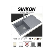 Sinkon Gri Granit Eviye 50 x 86 - Sg86 - Sinkon