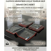 Mikrofiber Güçlü Temizlik Bezi 40 40 Cm 3 Adet Karışık