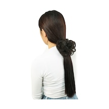 Saçlı Lastikli Topuz Toka / Kahverengi - Elwm-462380 Çok Renkli