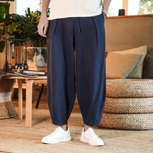 Ikkb Moda Gündelik Bol Erkek Geniş Paça Pantolon - Lacivert