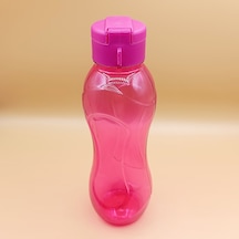 750 Ml Su Matarası Kapaklı Şeffaf Plastik Spor Ve Okul Matarası Pembe