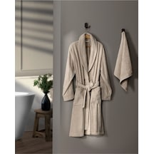 Madame Coco Avril Şalyaka Unisex Bornoz Set Bej