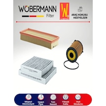 Wöbermann Peugeot 207 1.6 HDI Filtre Bakım Seti 2007-2011 3'lü Karbonlu