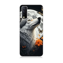 Vivo Y20 Uyumlu Dolunayda Gururlu Kurt Desenli Silikon Kılıf Çok Renkli
