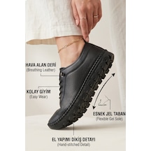 Flexigel Tam Ortopedik Jel Tabanlı Kadın Siyah Loafer - Ultra Esnek Nefes Alabilir Hafif Günlük ...