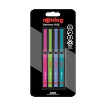 Rotring Fineliner, İnce Keçe Uçlu Kalem 0.4 Mm, 4'lü Paket, Canlı Renkler - 8 Adet Tarı