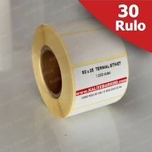 50X25Termal Etiket 30 Rulo Barkod Etiket Kalite Barkod