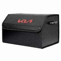 Kia Marka Logolu Oto Bagaj Organizer Çanta Oto Bagaj Çantası 2 Bölmeli Suni Deri 48 Cm X 31 Cm X 29 Cm