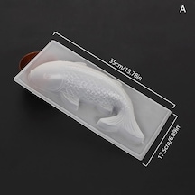 Balık Kalıp 3d Koi Balık Şekli Plastik Kek Çikolata Jöle Kalıp Sabun Pişirme Kalıpları 35 17.5cm