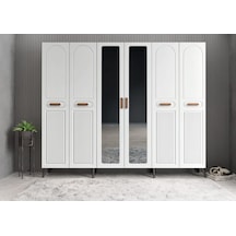 Letto Membran 6 Kapaklı Portmanto Montaj Dahil Füme Beyaz 210 Cm