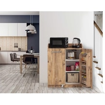 Ceviz Çok Amaçlı 90 Derece Açılabilir Kısa Kiler Mutfak Dolabı