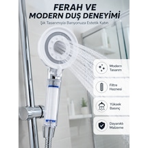 Mineral Taşlı Filtreli Duş Başlığı Güçlü Su Basınçlı Banyo Başlığı Çr