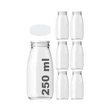 Ml Şeffaf Süt Ayran Meşrubat Şişesi 250 Cc Plastik Kapaklı Boş Cam Şişe 6 Adet Çok Renkli