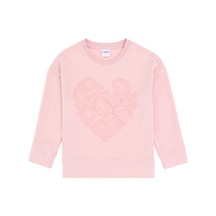 U.S. Polo Assn. Kız Çocuk Pembe Bisiklet Yaka Sweatshirt 50296378-VR041