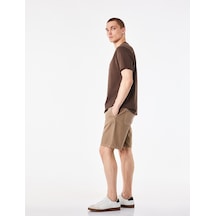 Koton Straight Fit Pamuklu Cepli Beli Bağcıklı Jean Şort Bej 6sam40390nd Ekru