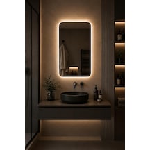 Albus Home İbiza 50x70 Led Aydınlatmalı Dekoratif Banyo Aynası Dokunmatik Buğu Önleyici Çerçevesiz Cam