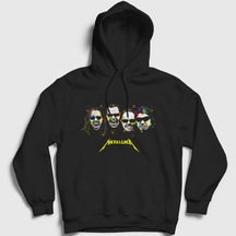 Presmono Unisex Band Metallica Kapüşonlu Sweatshirt Siyah