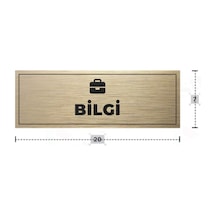 Bilgi Yazılı - Metal - Gold Renk - Kapı İsimliği - 20x7 Cm