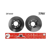 Bmw 120d E87 Fren Diski On 2004-2011 Trw Df4449 2adettir