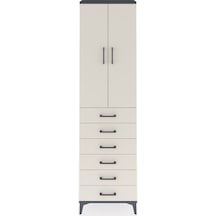 Arges Dolap 2 Raflı 6 Çekmeceli Tek Askılı 60x30x221 Antrasit... Antrasit Arges Dolap 2 Raflı 6 Çekmeceli Tek Askılı 60x30x221 Antrasit... Antrasit