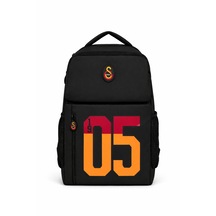 Galatasaray Lisanslı 3 Bölmeli Sırt Çantası - 1905 Baskılı Laptop Gözlü Su İtici Kumaşlı Okul Çantası Siyah