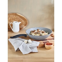 Falez Cost 28 Cm Granit Gri Wok Tava Gri
