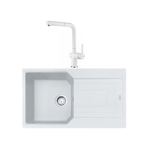 Franke Urban UBG 611-86 Bianco Granit Eviye - Active Plus Doccia 2.0 Batarya Seti
